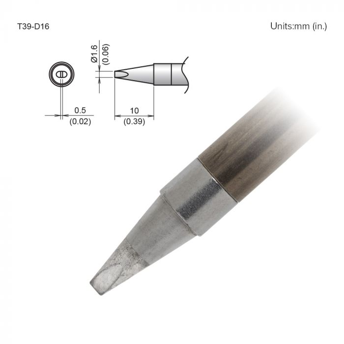 Hakko FX-9701/9702 1.6 mm Chisel Soldering Iron Tip for use with FX-9701, FX-9702