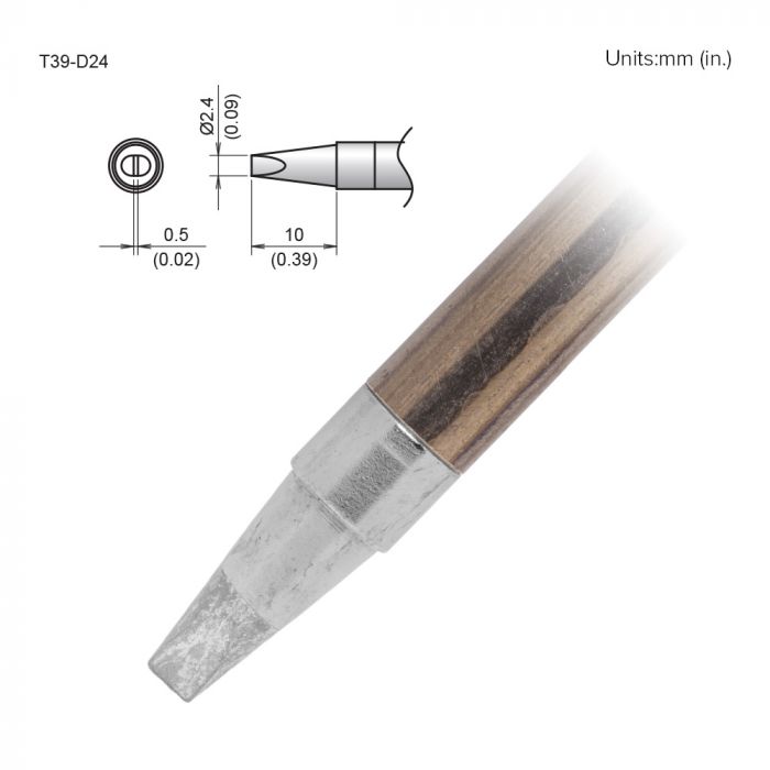 Hakko FX-9701/9702 2.4 mm Chisel Soldering Iron Tip for use with FX-9701, FX-9702