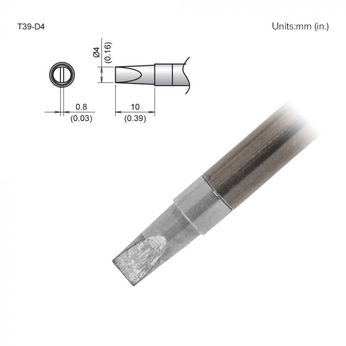 Hakko FX-9701/9702 4 x 10 mm Chisel Soldering Iron Tip for use with FX-9701, FX-9702