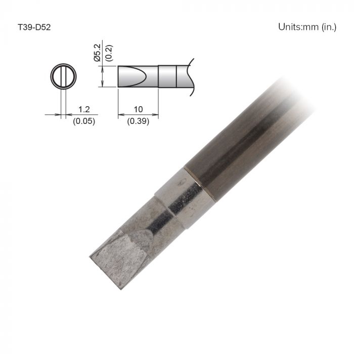Hakko FX-9701/9702 5.2 x 10 mm Chisel Soldering Iron Tip for use with FX-9701, FX-9702
