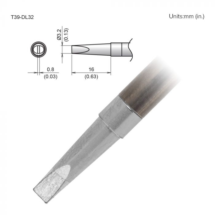 Hakko FX-9701/9702 3.2 x 16 mm Chisel Soldering Iron Tip for use with FX-9702, FX-9701