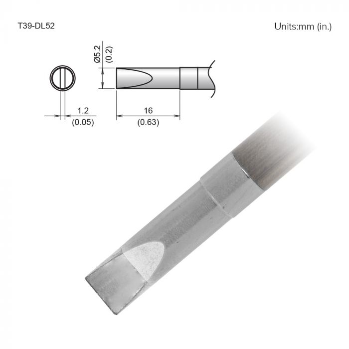 Hakko FX-9701/9702 5.2 mm Chisel Soldering Iron Tip for use with FX-9701, FX-9702