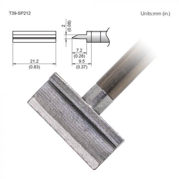 Hakko FX-9701/9702 2 x 21.2 mm Spatula Soldering Iron Tip for use with FX-9701, FX-9702