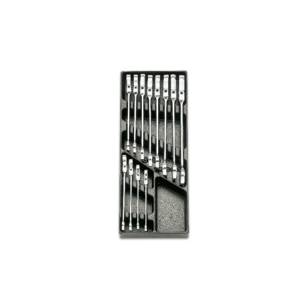 BETA 12-Piece Combination Ratchet Spanner Set, 8 To 19 mm, Chrome Vanadium Steel