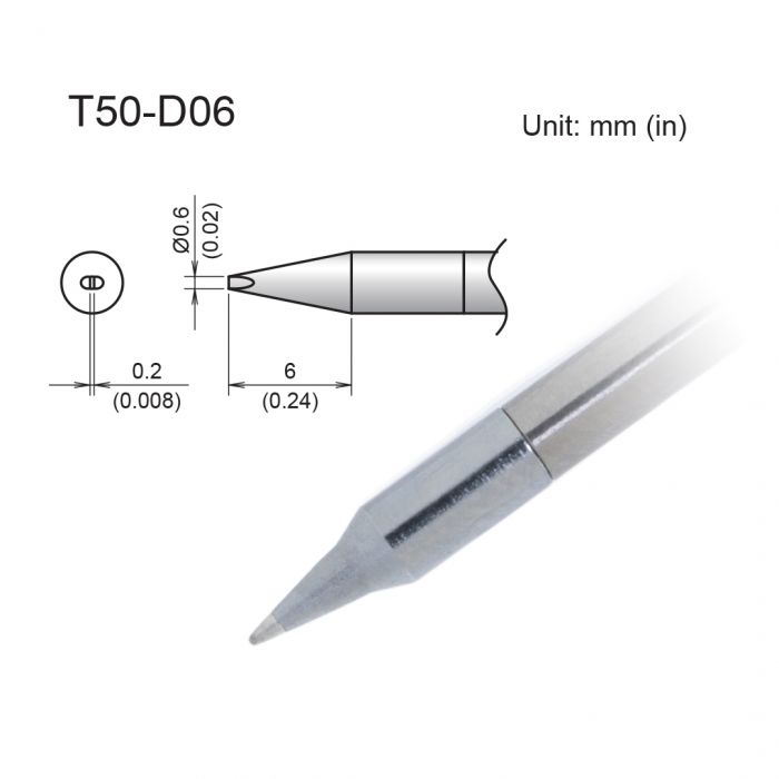 Hakko FX9703 0.6 mm Chisel Soldering Iron Tip for use with FX9703