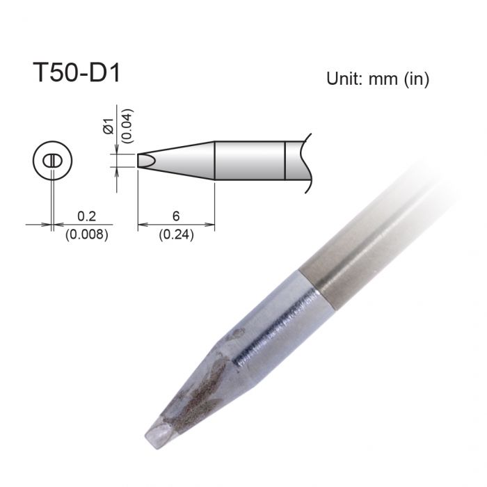 Hakko FX9703 1 mm Chisel Soldering Iron Tip for use with FX9703