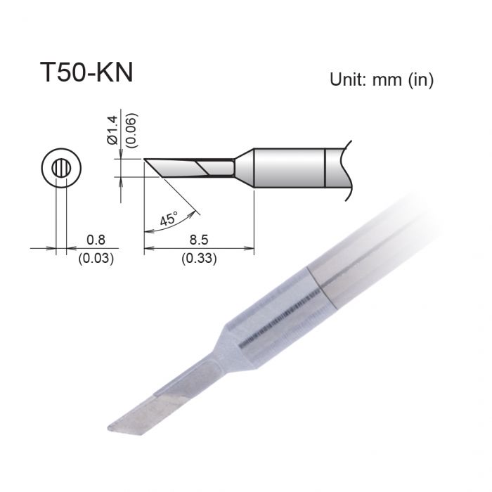 Hakko FX9703 1.4 x 8.5 mm Knife Soldering Iron Tip for use with FX9703