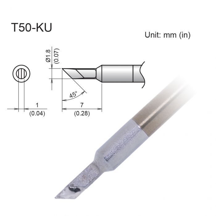 Hakko FX9703 1.8 x 7 mm Knife Soldering Iron Tip for use with FX9703