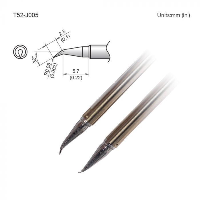 Hakko FX-9706 Bent Soldering Iron Tip for use with FX9706
