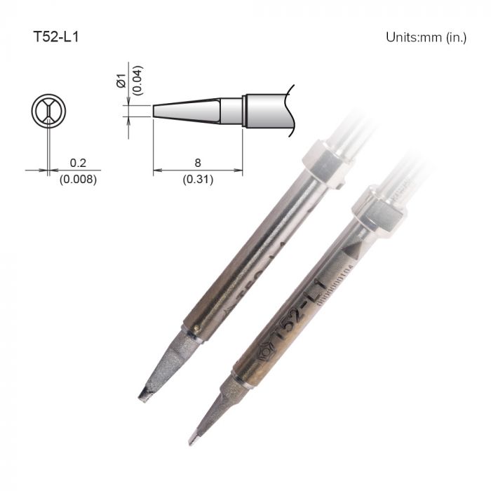 Hakko FX-9706 1 mm Soldering Iron Tip for use with FX9706