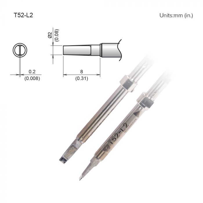 Hakko FX-9706 2 mm Soldering Iron Tip for use with FX9706