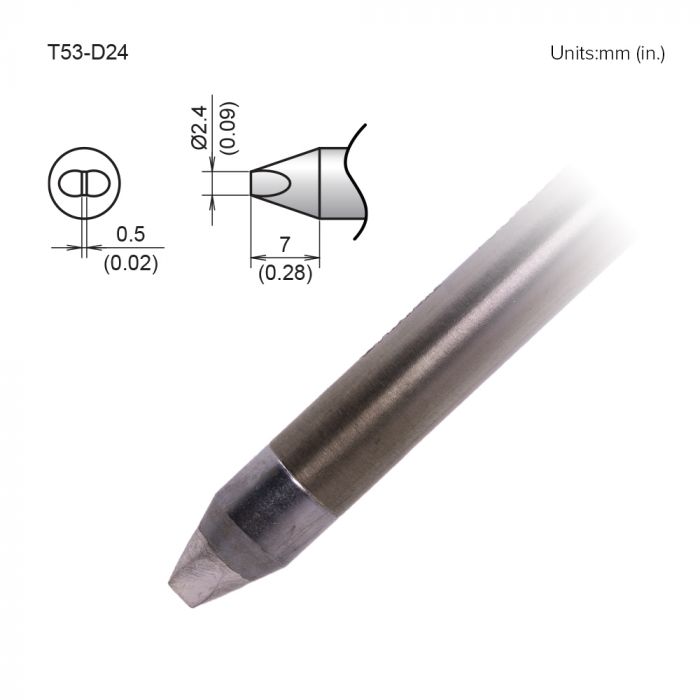 Hakko FX-9707/9708 2.4 mm Flat Blade Soldering Iron Tip for use with FX-9707, FX-9708