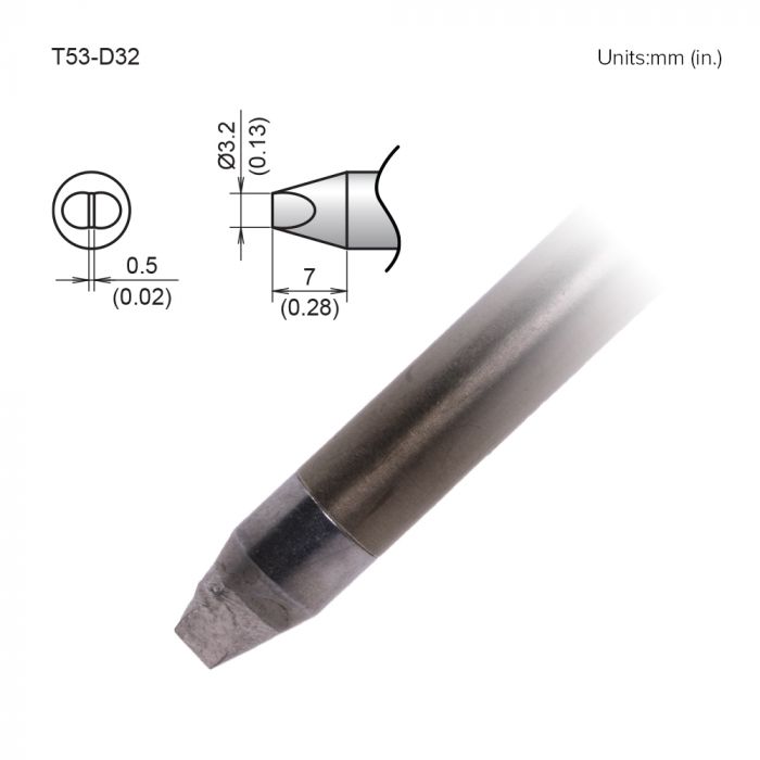 Hakko FX-9707/9708 3.2 mm Flat Blade Soldering Iron Tip for use with FX-9708, FX-9707