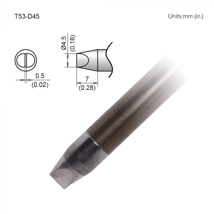 Hakko FX-9707/9708 4.5 mm Flat Blade Soldering Iron Tip for use with FX-9707, FX-9708