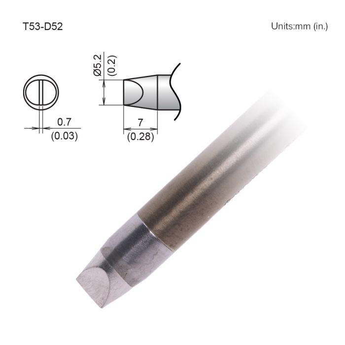 Hakko FX-9707/9708 5.2 mm Flat Blade Soldering Iron Tip for use with FX-9708, FX-9707
