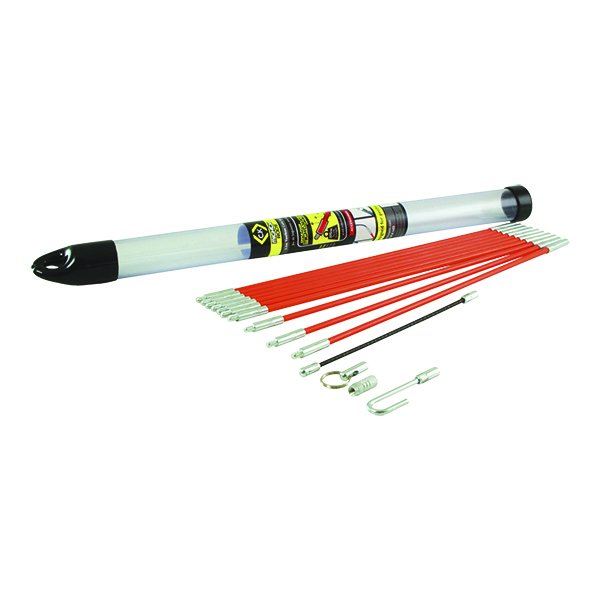 CK Cable Rod 10 x Fibreglass Composite Rods of 33 cm, 1 x 5 mm Adapter, 1 x Cable Hook, 1 x Coiled Steel Flexi Lead 190