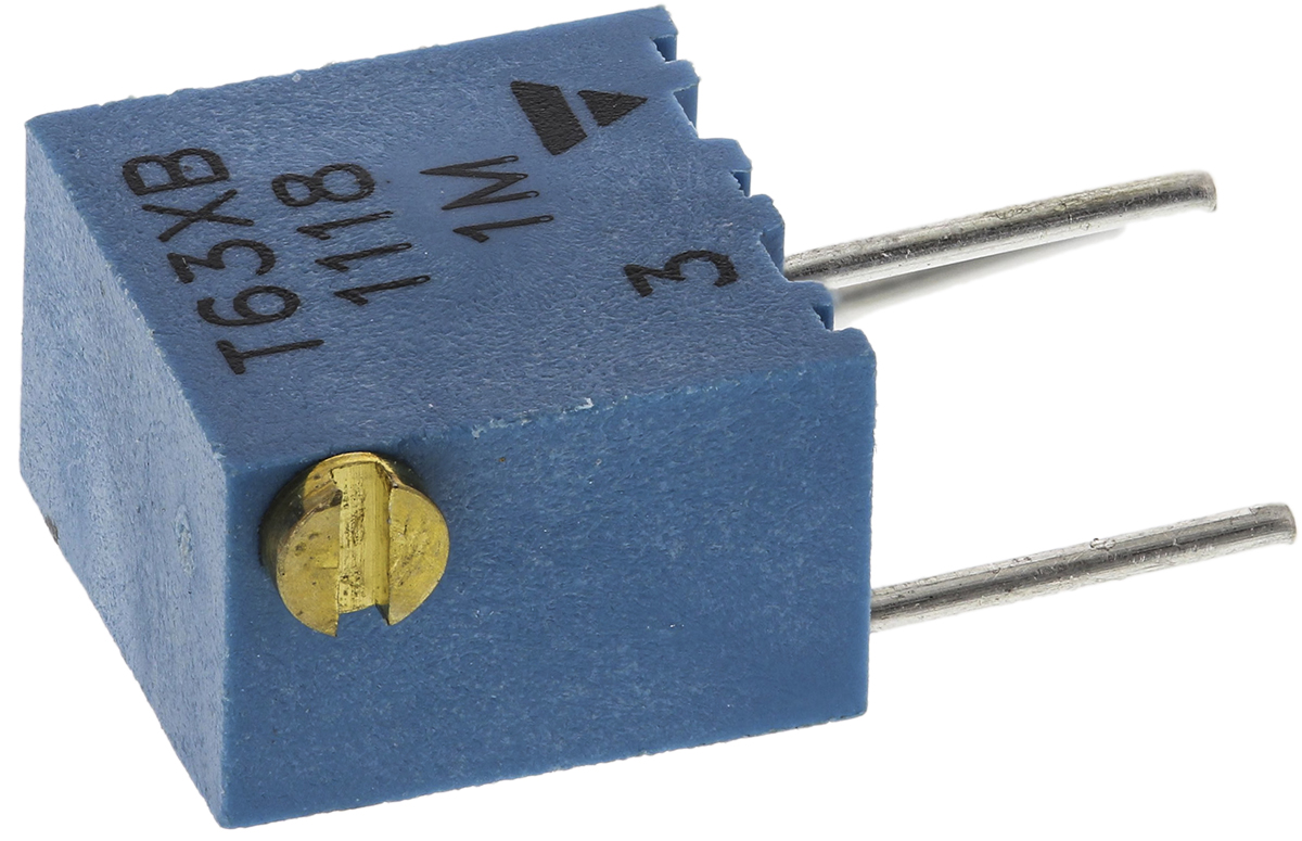 1 mΩ, Through Hole Trimmer Potentiometer, Pin 0.06 W Side Adjust Vishay, T63