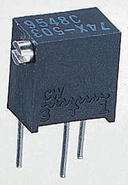 50 kΩ, Through Hole Trimmer Potentiometer, Pin 0.25 W Side Adjust Vishay, T63