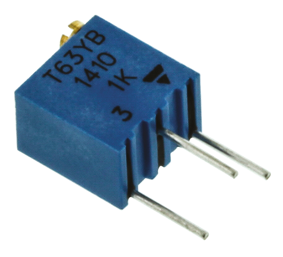 1 kΩ, Through Hole Trimmer Potentiometer, Pin 0.25 W Top Adjust Vishay, T63
