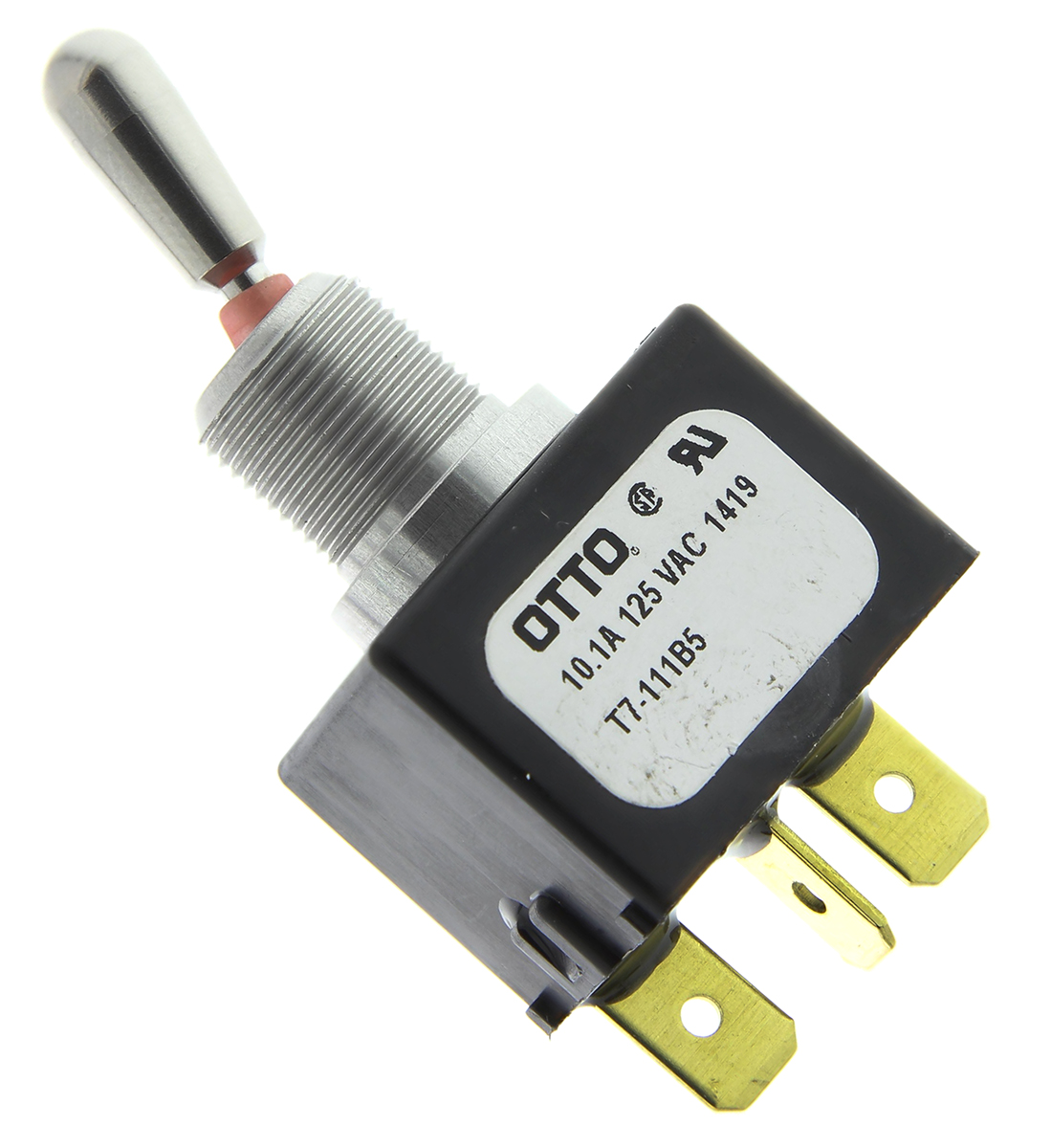 Otto Toggle Switch, Panel Mount, On-On, SPDT, Tab Terminal, 28 V dc, 115 V ac