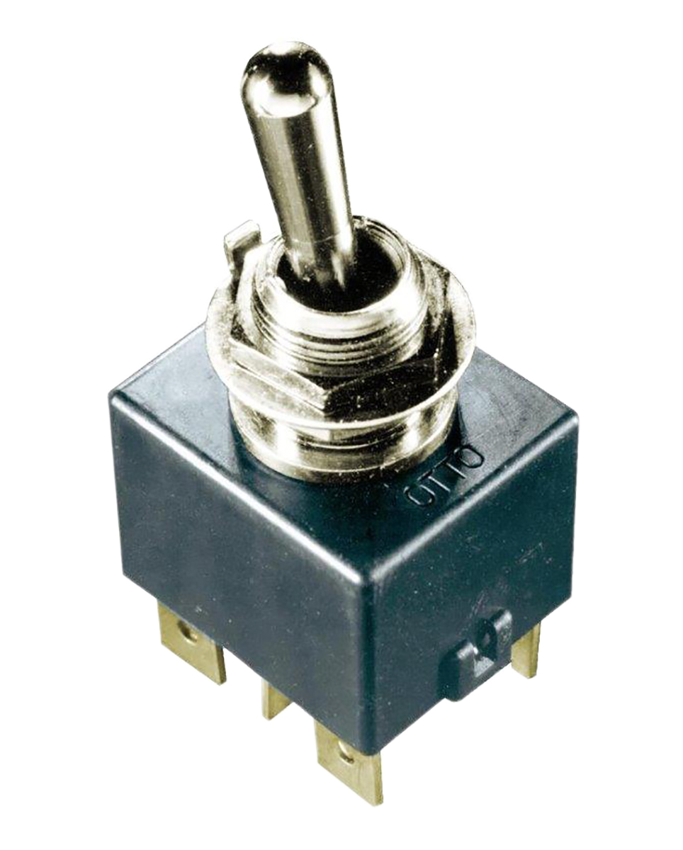 Otto Toggle Switch, Panel Mount, On-On, DPST, Tab Terminal, 28 V dc, 115 V ac