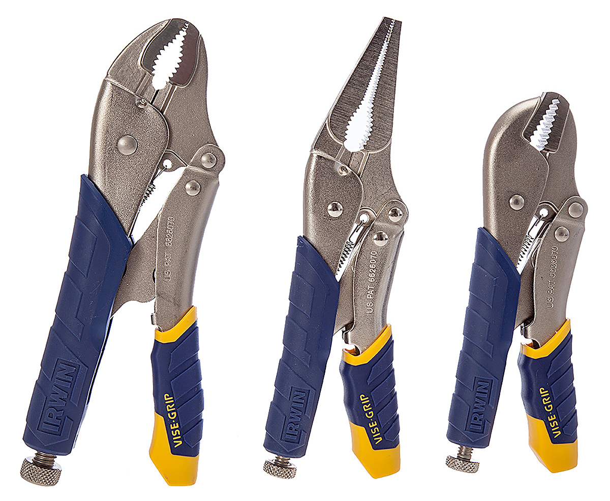 Irwin 3-Piece Locking Plier Straight, 175mm Overall