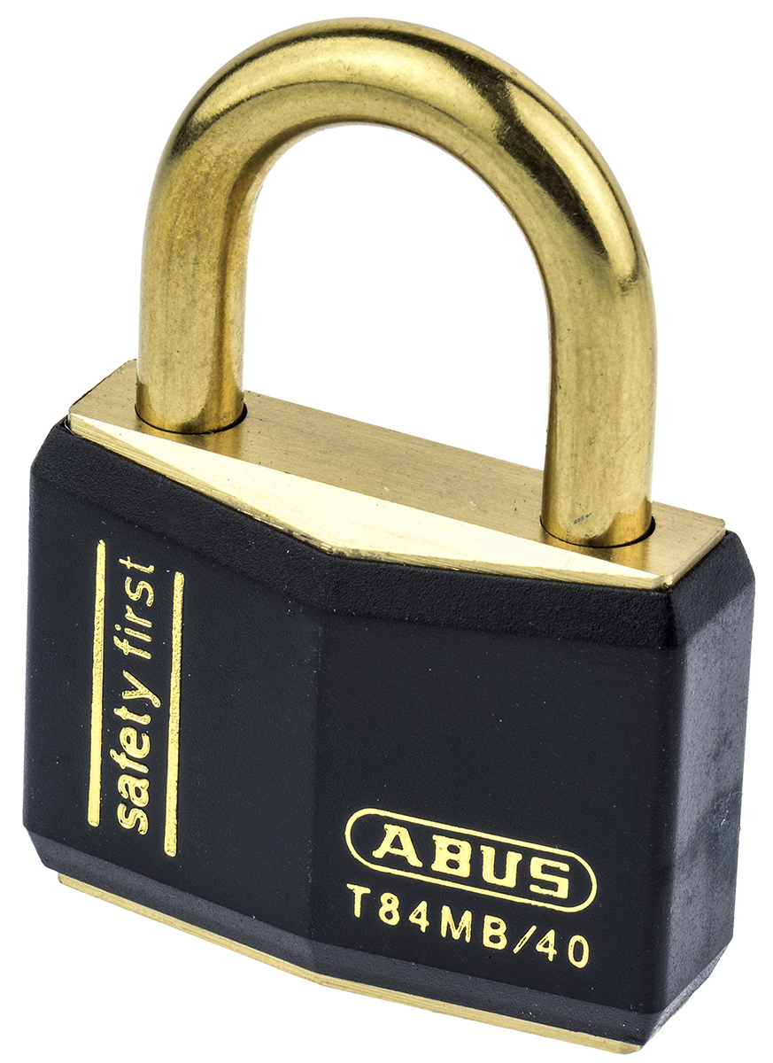 ABUS Keyed Brass Safety Padlock Weatherproof Keyed Alike, 6.5 mm Shackle, 43 mm Body