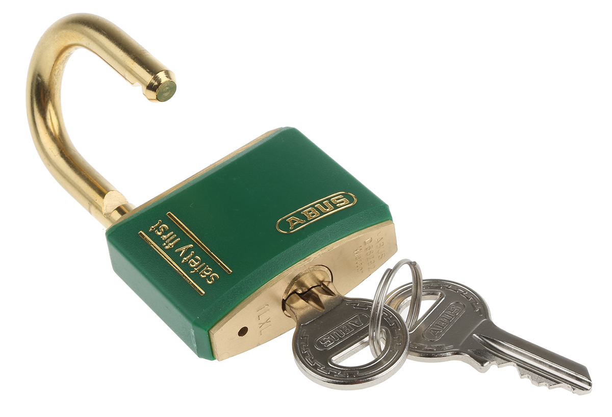 t84mb40-vert-safety-first ABUS Keyed Brass Safety Padlock Weatherproof, 6 mm Shackle, 43mm Body