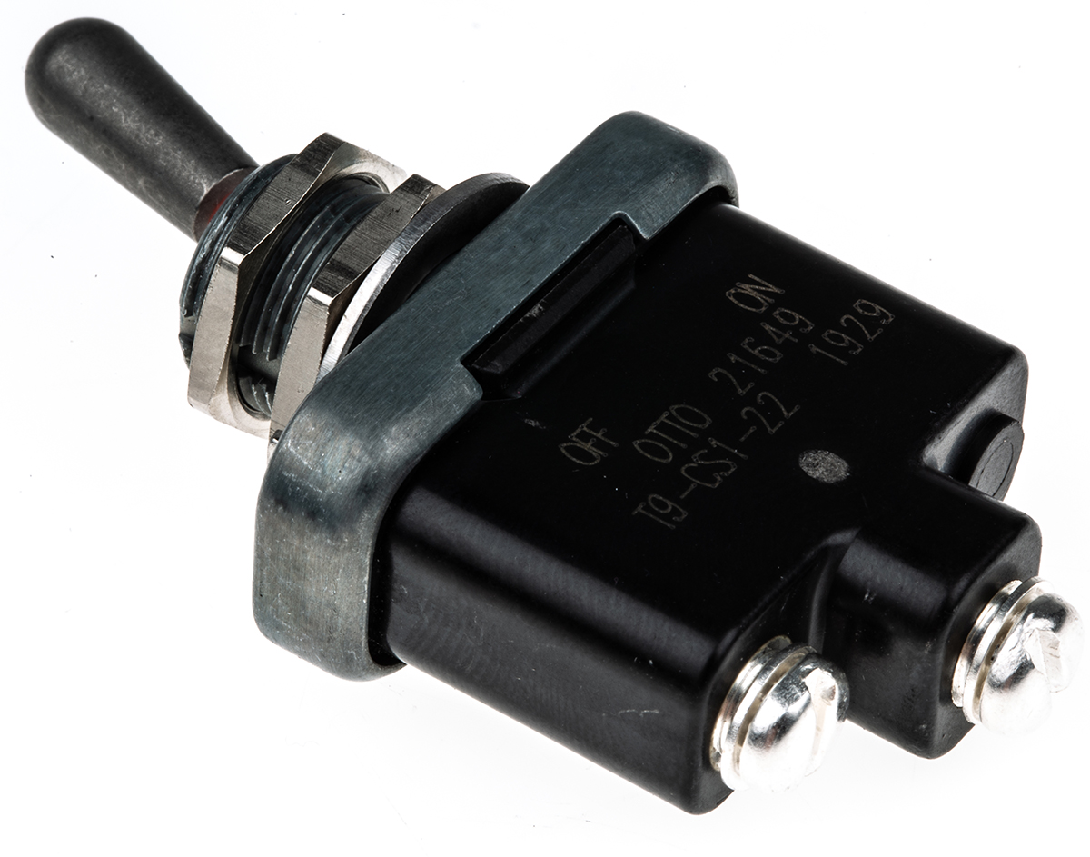 Otto Toggle Switch, Panel Mount, On-Off, SPST, Screw Terminal, 28 V dc, 115 V ac