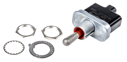 Otto Toggle Switch, Panel Mount, On-Off-On, SPST, Screw Terminal, 28 V dc, 115 V ac