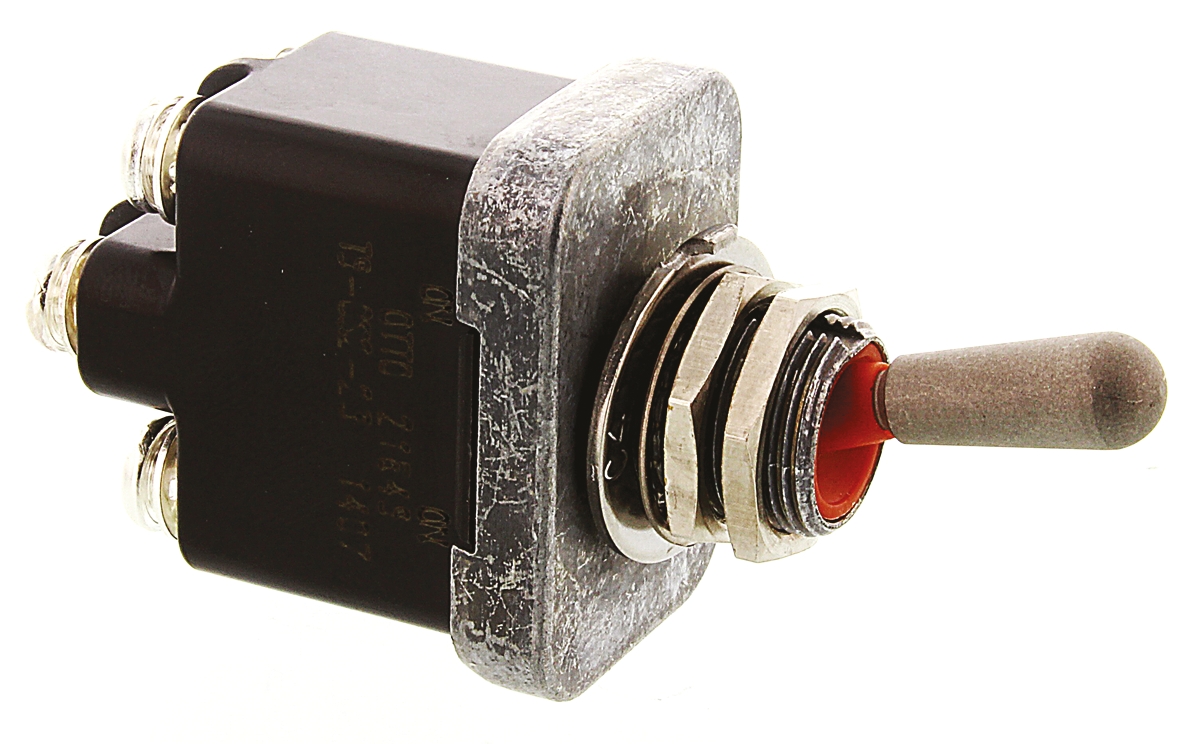 Otto Toggle Switch, Panel Mount, On-Off, DPST, Screw Terminal, 28 V dc, 115 V ac
