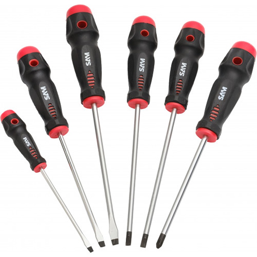 SAM Slotted, Pozidriv Standard Screwdriver Set, 6-Piece