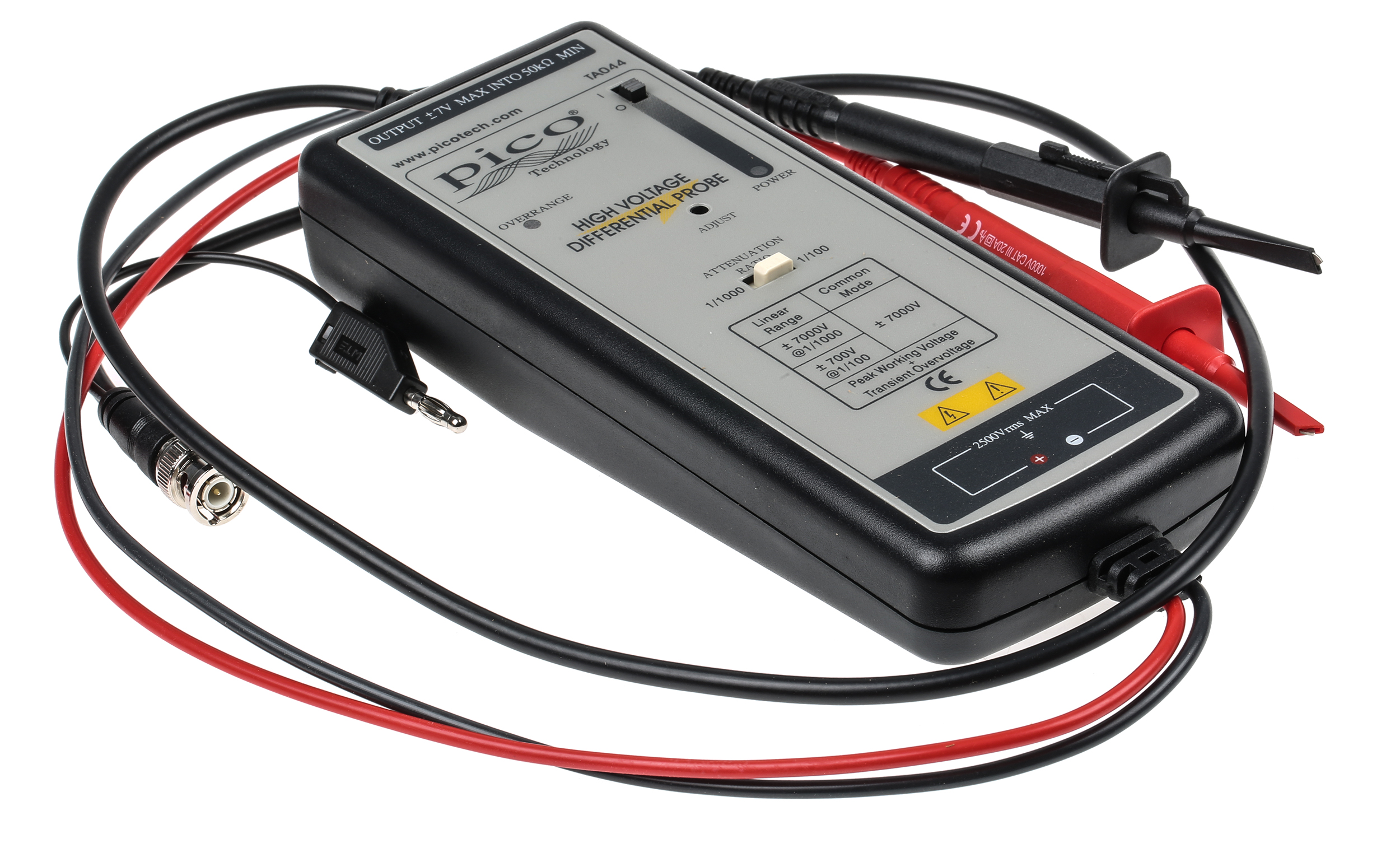 Pico Technology TA Series TA044 Oscilloscope Probe, Differential Type, 70 MHz, BNC Connector