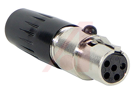 Switchcraft Cable XLR Connector, Straight, 125V Female, 5 Way, Silver Plating
