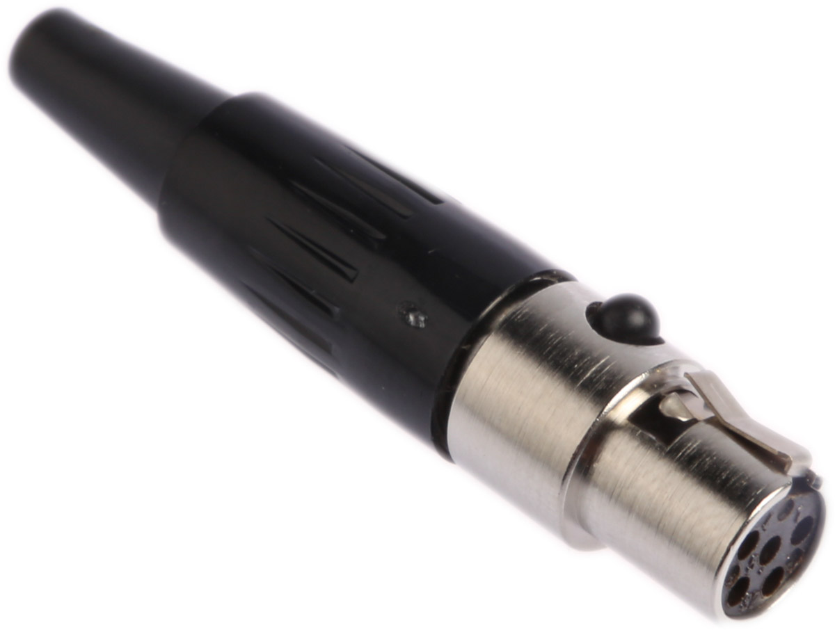 Switchcraft Cable XLR Connector, Straight, 125V Female, 5 Way, Silver Plating