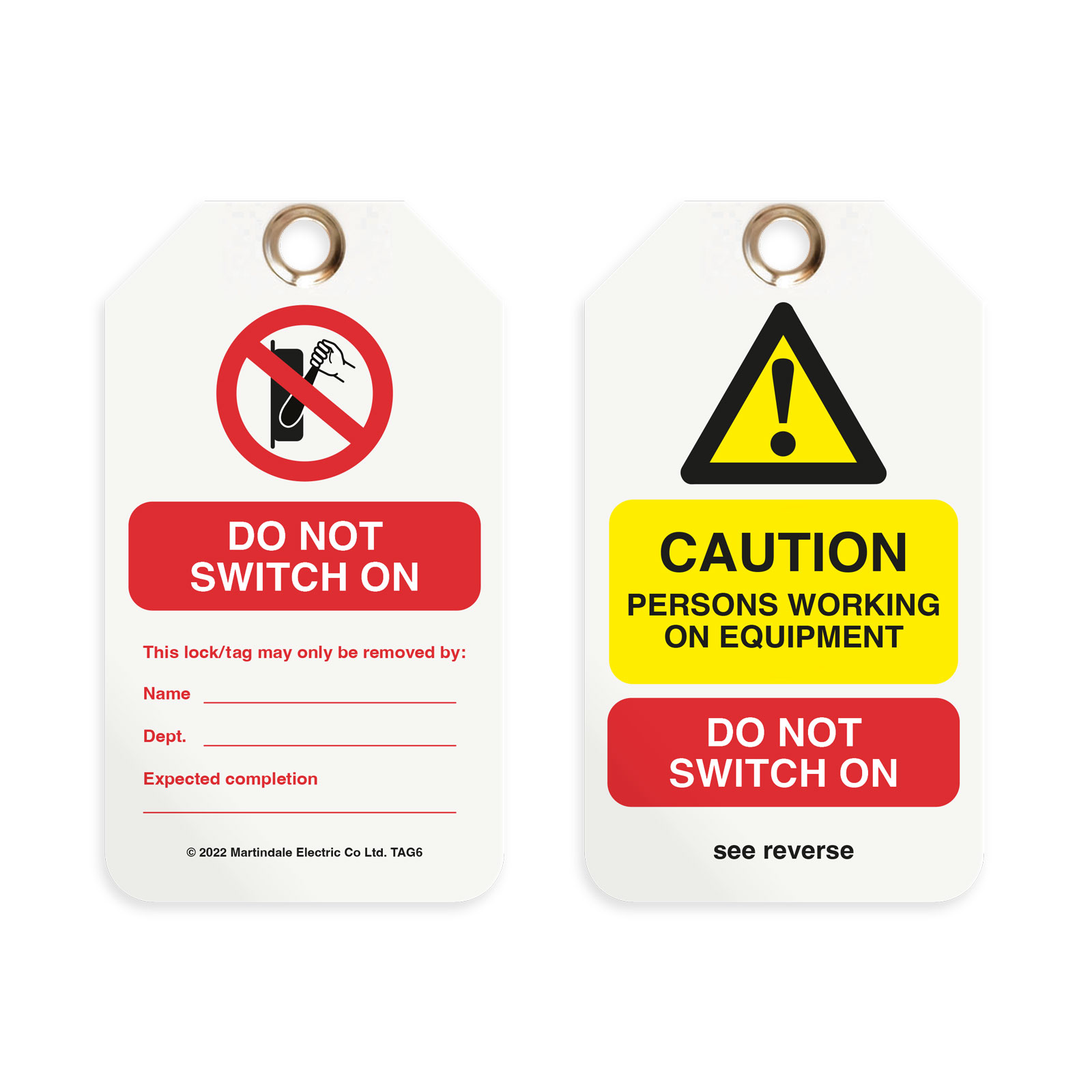 Martindale 10 Per Pack x 'Do Not Switch On' Lockout Tag