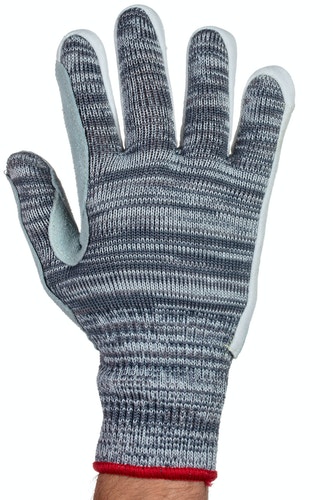 Tornado Aquaglass Grey Yarn Cut Resistant Gloves, Size 8, Leather Coating