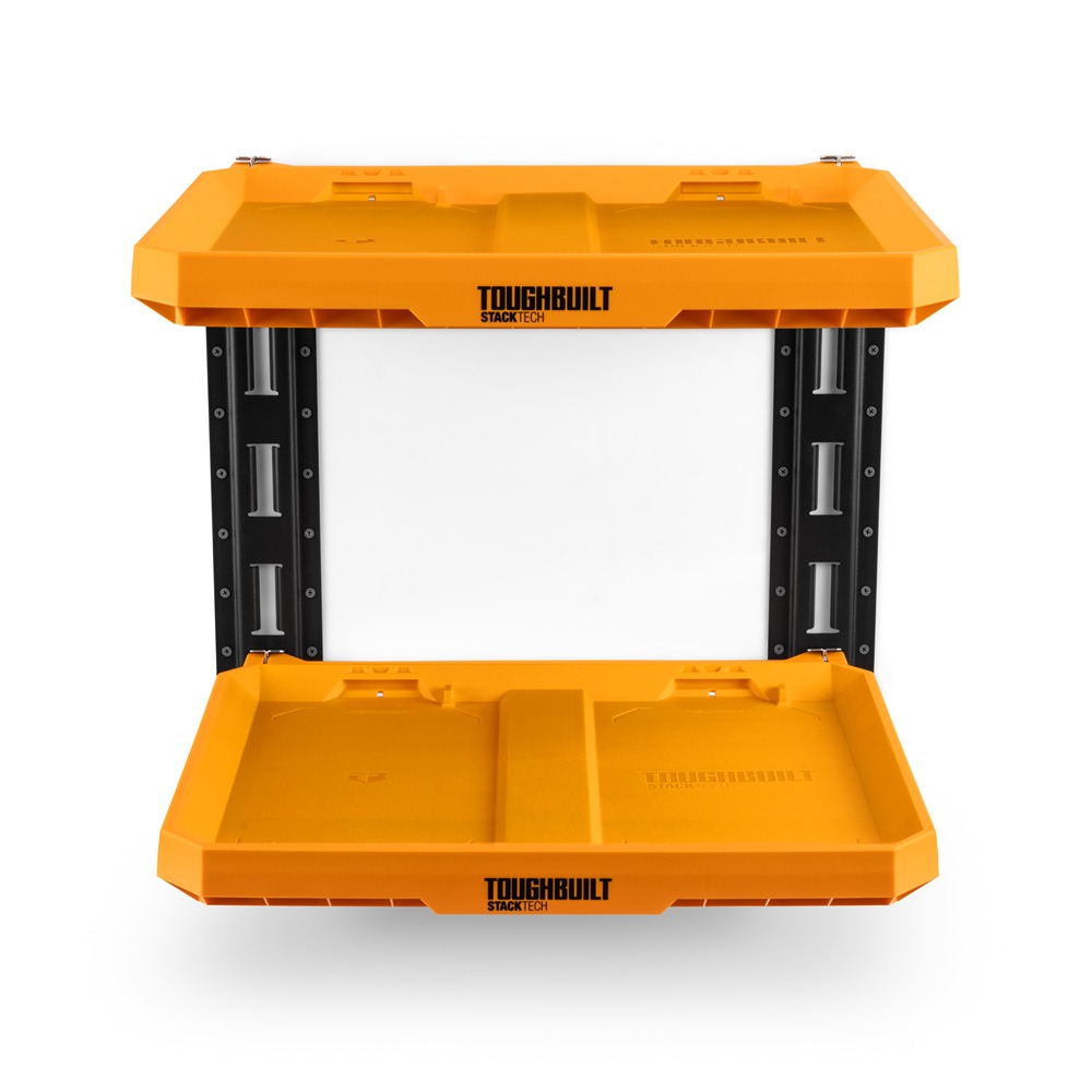 Toughbuilt Industries Yellow 2 Shelf Plastic Shelf, 59.5 cm, 42 cm, 45 kg Load