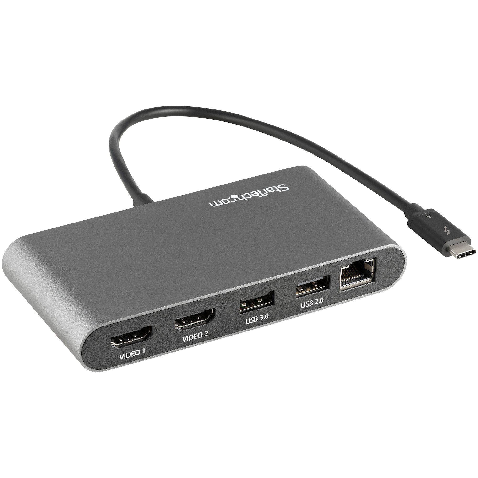StarTech.com  2 4096 x 2160 pixel Thunderbolt 3 Docking Station USB 3.0 Portswith HDMI - 2 xUSB ports