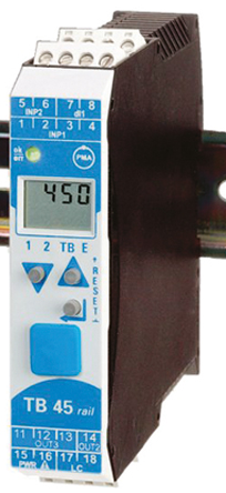 P.M.A TB 45 Clip-on Rail PID Temperature Controller 3 Input, 2 Output Relay 250V ac On-Off