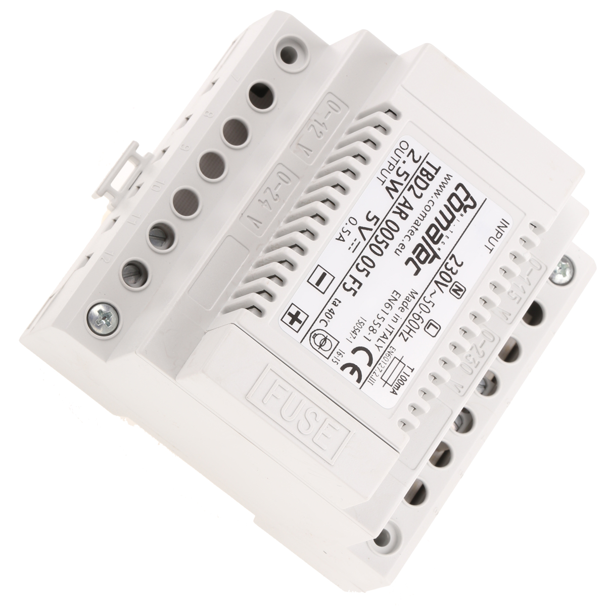 Comatec TBD2 Linear DIN Rail Power Supply 230V ac AC Input 5V dc, 500 mA Output DC 2.5 W