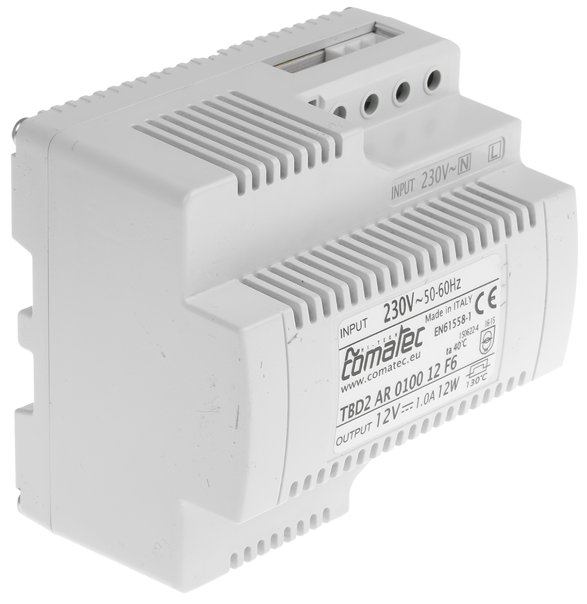 Comatec TBD2 Linear DIN Rail Power Supply 230V ac AC Input 12V dc, 1 A Output DC 12 W