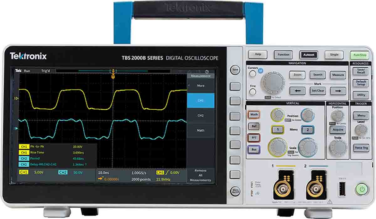 tbs2072b Tektronix TBS2000B Series, 70 MHz Bench Oscilloscope, 2 Channels - UKAS