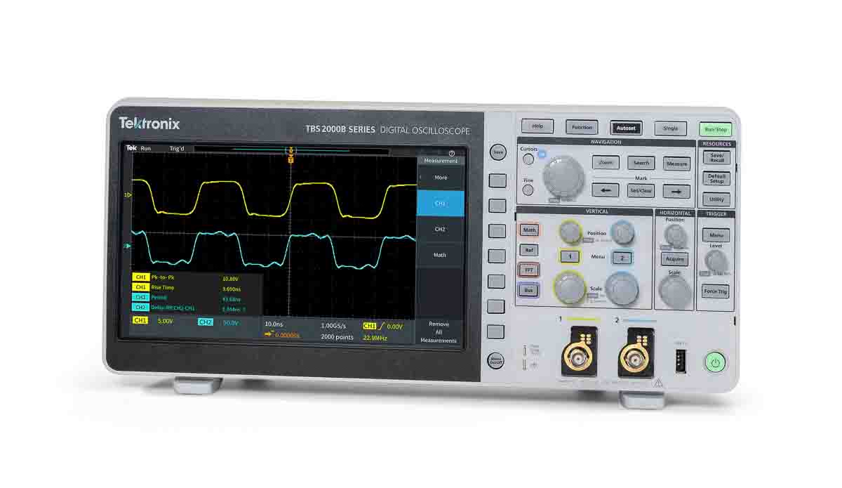 tbs2202b Tektronix TBS2000B Series, 200 MHz Bench Oscilloscope, 2 Channels - RSCAL