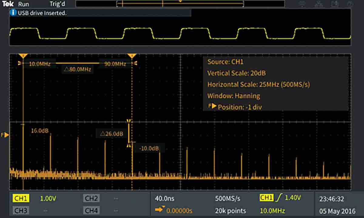 tbs2204b Tektronix TBS2000B Series, 200 MHz Bench Oscilloscope, 4 Channels - RSCAL