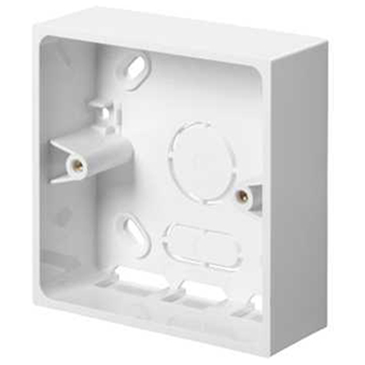 Cutterwell & Co Ltd meroTRON White Polyvinyl Chloride Box, BS, IP20, Panel Mount Mount, 1 Gangs 86 mm 86mm 32
