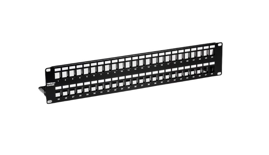 Trendnet TC Series 48 Port Patch Panel Shielded 86 mm Black
