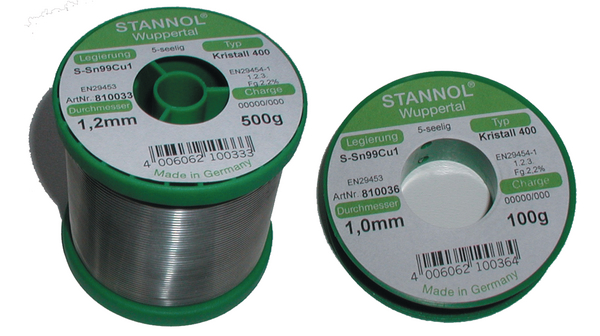 Stannol Wire, 1 mm Solder, 227 °C Melting Point