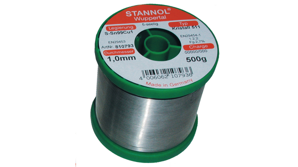 Stannol Wire, 0.7 mm Solder, 227 °C Melting Point