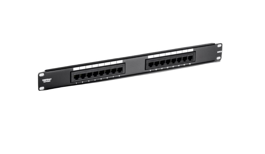 Trendnet TC Series Cat6 16 Port RJ45 Patch Panel Unshielded 44 mm Black